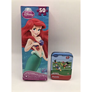 Disney The Little Mermaid Ariel 50pc Puzzle & Mickey Mouse Clubhouse Puzzle 24pc